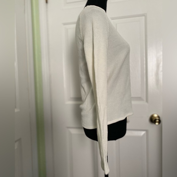 NWT Madewell Knot Front Top Elegant Cream Ribbed  Women's Sweater Size Small - Picture 5 of 14